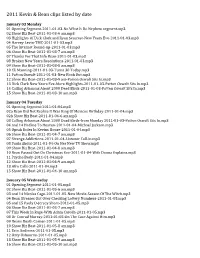 2011 Kevin & Bean Clips Listed by Date