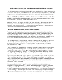 Accountability for Torture: Why a Criminal Investigation Is Necessary