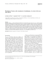 Botulinum Toxin in the Treatment of Strabismus. a Review of Its Use and Effects
