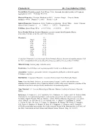 Chabazite-Sr (Sr, Ca)2[Al4si8o24]·11H2O - Crystal Data: Pseudohexagonal
