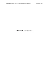 Chapter 2:Tools Selection