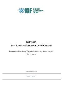 IGF 2017 Best Practice Forum on Local Content