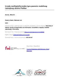 Izrada Multiplatformske Igre Pomoću Mobilnog Razvojnog Okvira Flutter
