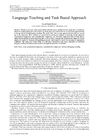 Language Teaching and Task Based Approach