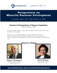 Perspectives on Minority Business Development