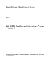 SASEC Road Connectivity Investment Program – Tranche 1
