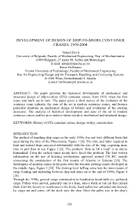 Development of Design of Ship-To-Shore Container Cranes: 1959-2004