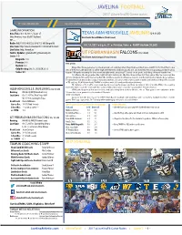JAVELINA FOOTBALL 2017 @Javelinafb Game Notes