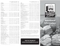 Nutritional Information CAL