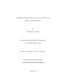 Passive Suicidal Ideation: a Clinically Relevant