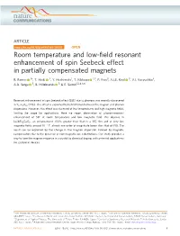 Room Temperature and Low-Field Resonant Enhancement of Spin