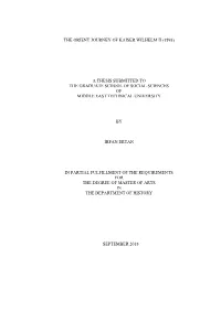 The Orient Journey of Kaiser Wilhelm Ii (1898)