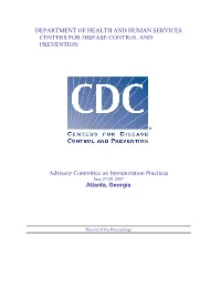 ACIP Meeting Minutes