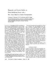 Diagnostic and Genetic Studies on Fibrin-Stabilizing Factor with a New Assay Based on Amine Incorporation
