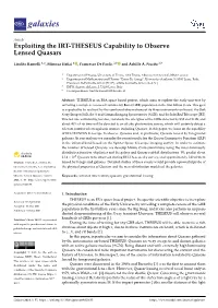Exploiting the IRT-THESEUS Capability to Observe Lensed Quasars