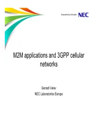 M2M Applications and 3GPP Cellular Networks