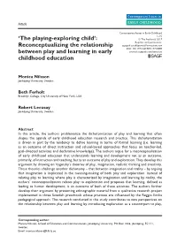 Nilsson, Ferholt & Lecusay, the Playing Exploring Child