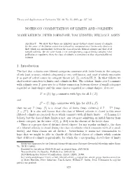 NOTES on COMMUTATION of LIMITS and COLIMITS 1. Introduction