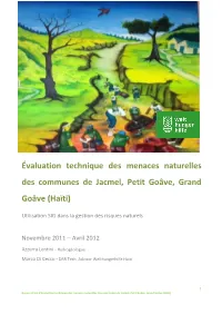Rapport Final Evaluation Techinque Des Menaces Naturelles Á Travers L