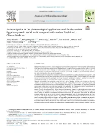 An Investigation of the Pharmacological Applications Used for the Ancient Egyptian Systemic Model ' Ra-Ib ' Compared with Mo