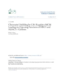 Chromatin Unfolding by Cdt1 Regulates MCM Loading Via Opposing Functions of HBO1 and HDAC11-Geminin Philip G