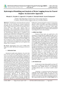 Hydrological Modelling and Analysis of Water Logging Areas for Panvel Region: an Innovative Approach