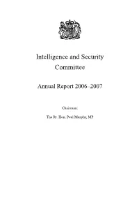 Intelligence and Security Committee
