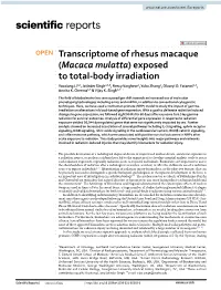 Macaca Mulatta) Exposed to Total‑Body Irradiation Yaoxiang Li1,6, Jatinder Singh2,3,6, Rency Varghese1, Yubo Zhang4, Oluseyi O