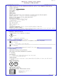 Material Safety Data Sheet