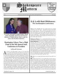 Q & a with Hank Whittemore