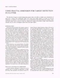 Using Fractal Dimension for Target Detection in Clutter