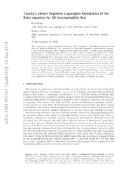 Arxiv:1402.4957V3 [Math.HO] 12 Sep 2014 .INTRODUCTION I