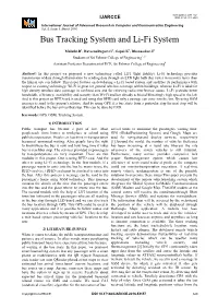 Bus Tracking System and Li-Fi System