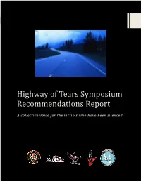 Highway of Tears Symposium Recommendations Report