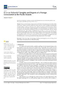 Insights and Regrets of a Foreign Geoscientist in the Pacific Islands