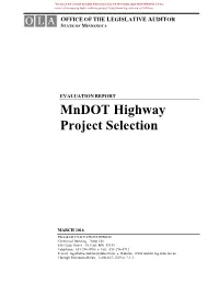 Mndot Highway Project Selection