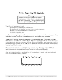 Notice Regarding This Upgrade
