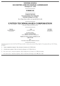 UNITED TECHNOLOGIES CORPORATION (Exact Name of Registrant As Specified in Its Charter)