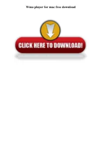 Wma Player for Mac Free Download