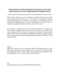 An E-Voting System That Ensures Voter Confidentiality and Candidate Privacy