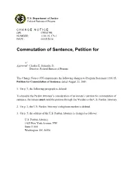 Commutation of Sentence, Petition For