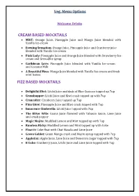 Cream Based Mocktails