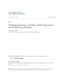Defining Modernity: Mentality and Ideology Under the French Second
