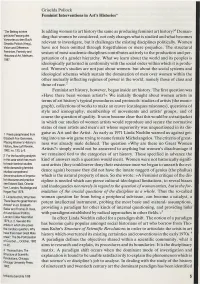 Griselda Pollock Feminist Interventions in Art's Histories* Is