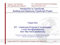 Introduction to Typescript. Building and Deploying Typescript Project