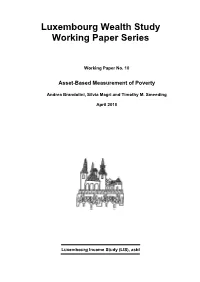 Luxembourg Wealth Study Working Paper Series
