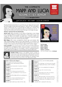 Mapp and Lucia CLASSICS UNABRIDGED Volume 1 • E.F