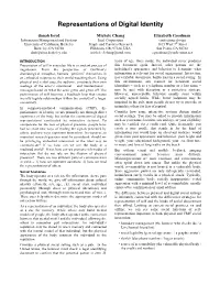 Representations of Digital Identity