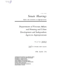 Senate Hearings Before the Committee on Appropriations