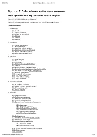 Sphinx 2.0.4-Release Reference Manual